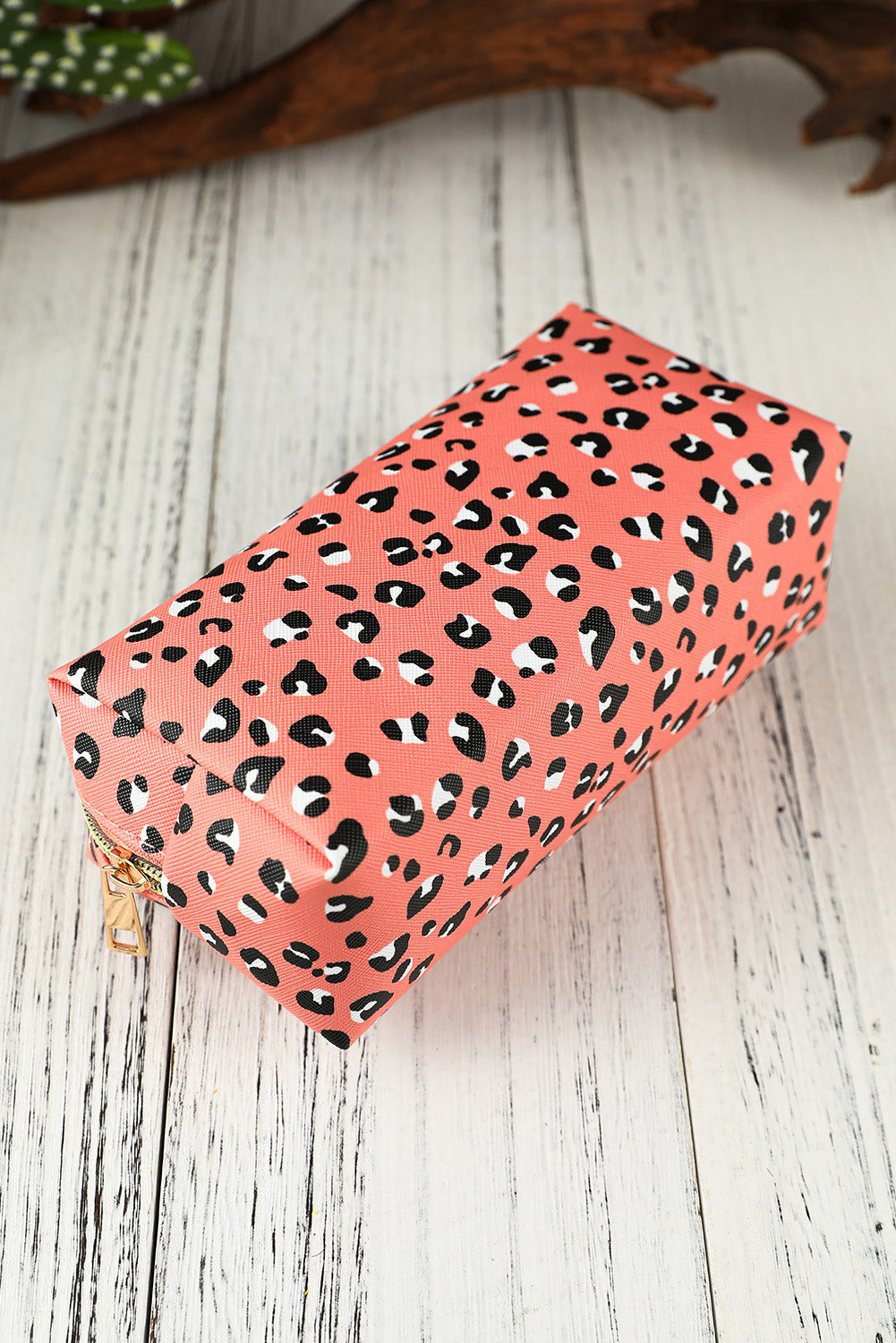 Pink Leopard Print Zipped Cuboid Cosmetic Bag 19*8*9cm Other Accessories JT's Designer Fashion