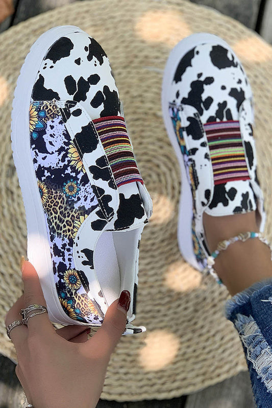 Multicolor Cow Spots Serape Western Fashion Shoes Women's Shoes JT's Designer Fashion