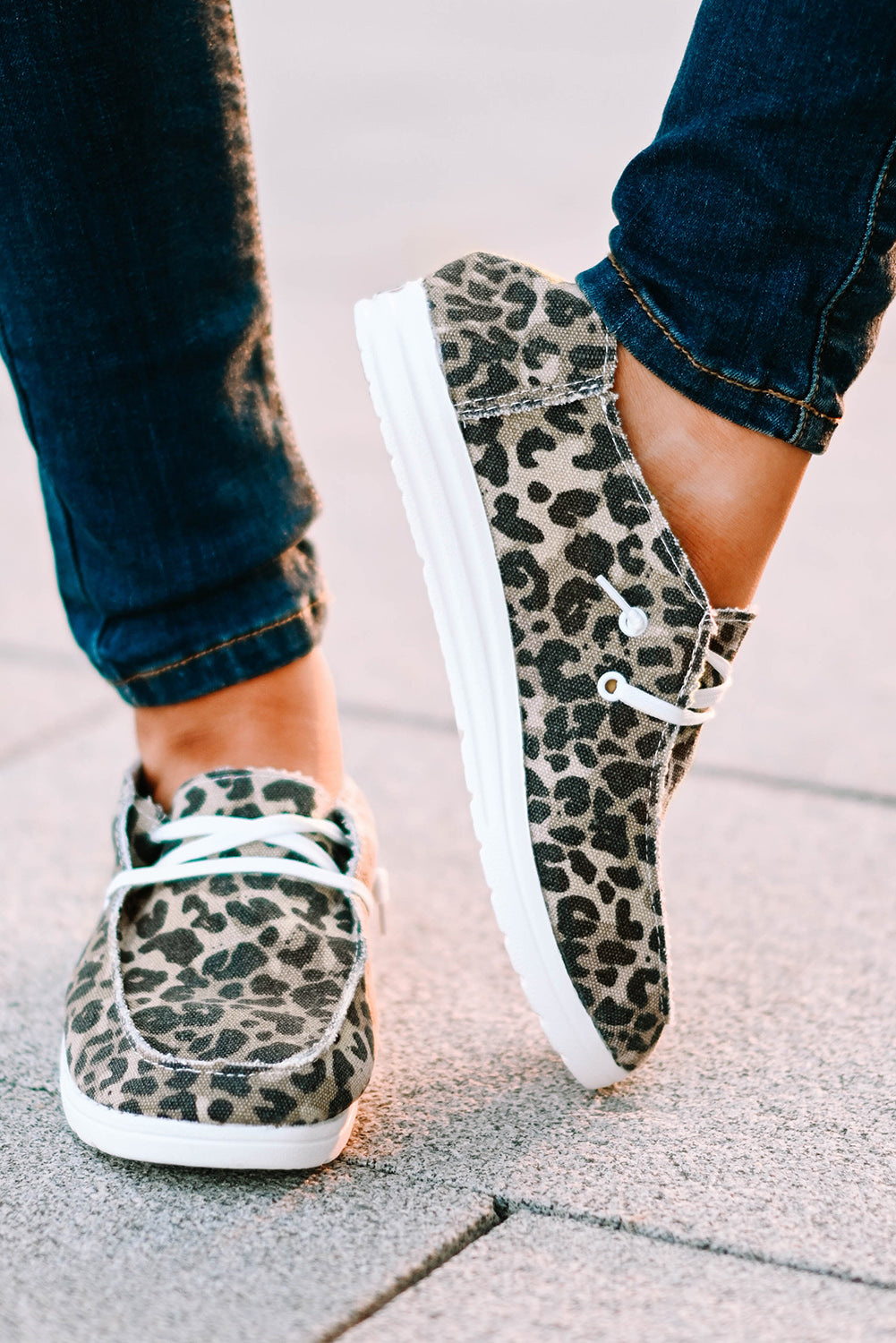 Leopard Slip On Flat Canvas Shoes Women's Shoes JT's Designer Fashion