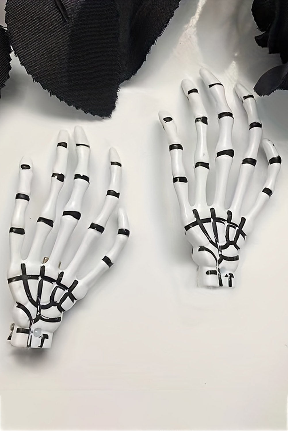 Bright White Skeleton Hand Halloween Hair Clip Headwear JT's Designer Fashion