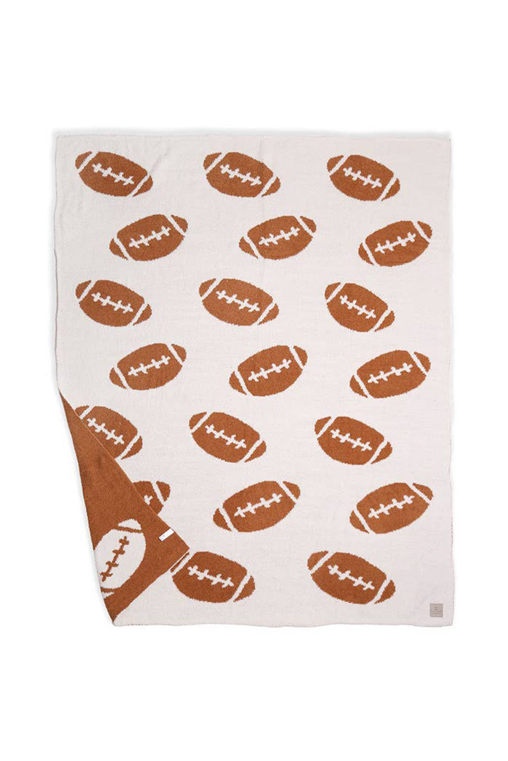 Chestnut Rugby Pattern Color Block Fleece Blanket 127*152cm Other Accessories JT's Designer Fashion