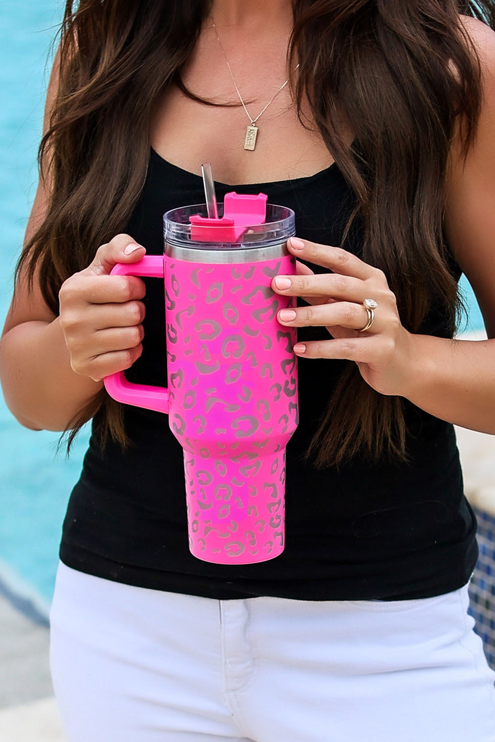 Rose Leopard Spotted 304 Stainless Double Insulated Cup 40oz Tumblers JT's Designer Fashion