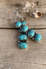 Stone Green Turquoise Stacked Dangle Earrings Jewelry JT's Designer Fashion