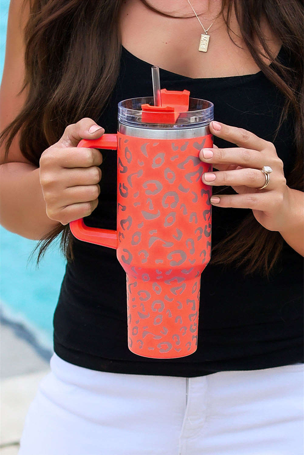 Orange Leopard Spotted 304 Stainless Double Insulated Cup 40oz Tumblers JT's Designer Fashion