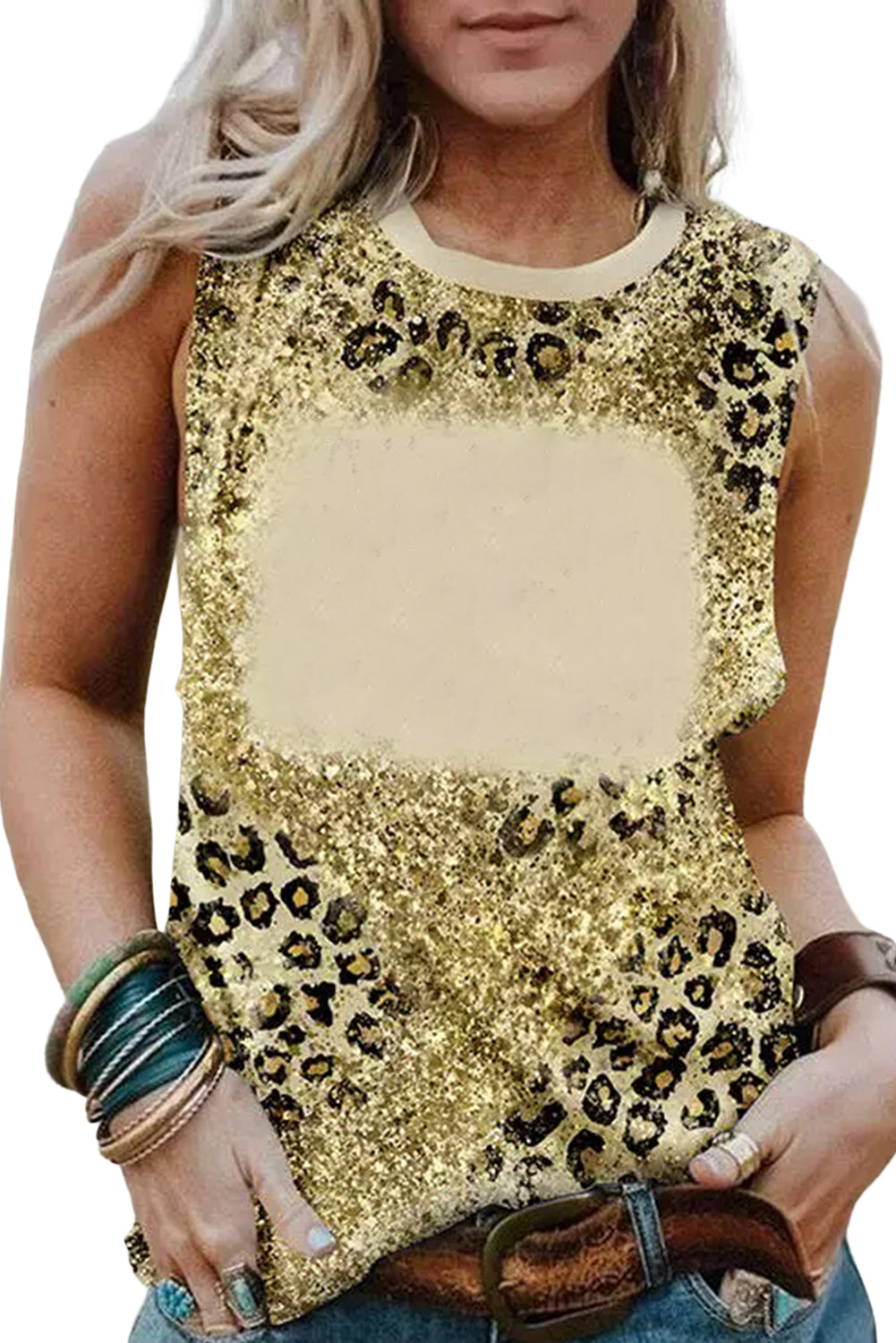 Leopard Print Blank Graphic Tank Top Tank Tops JT's Designer Fashion