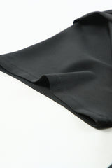 Black Plus Size Pleated V Neck Ruffle Hem Bodycon Dress Plus Size Dresses JT's Designer Fashion