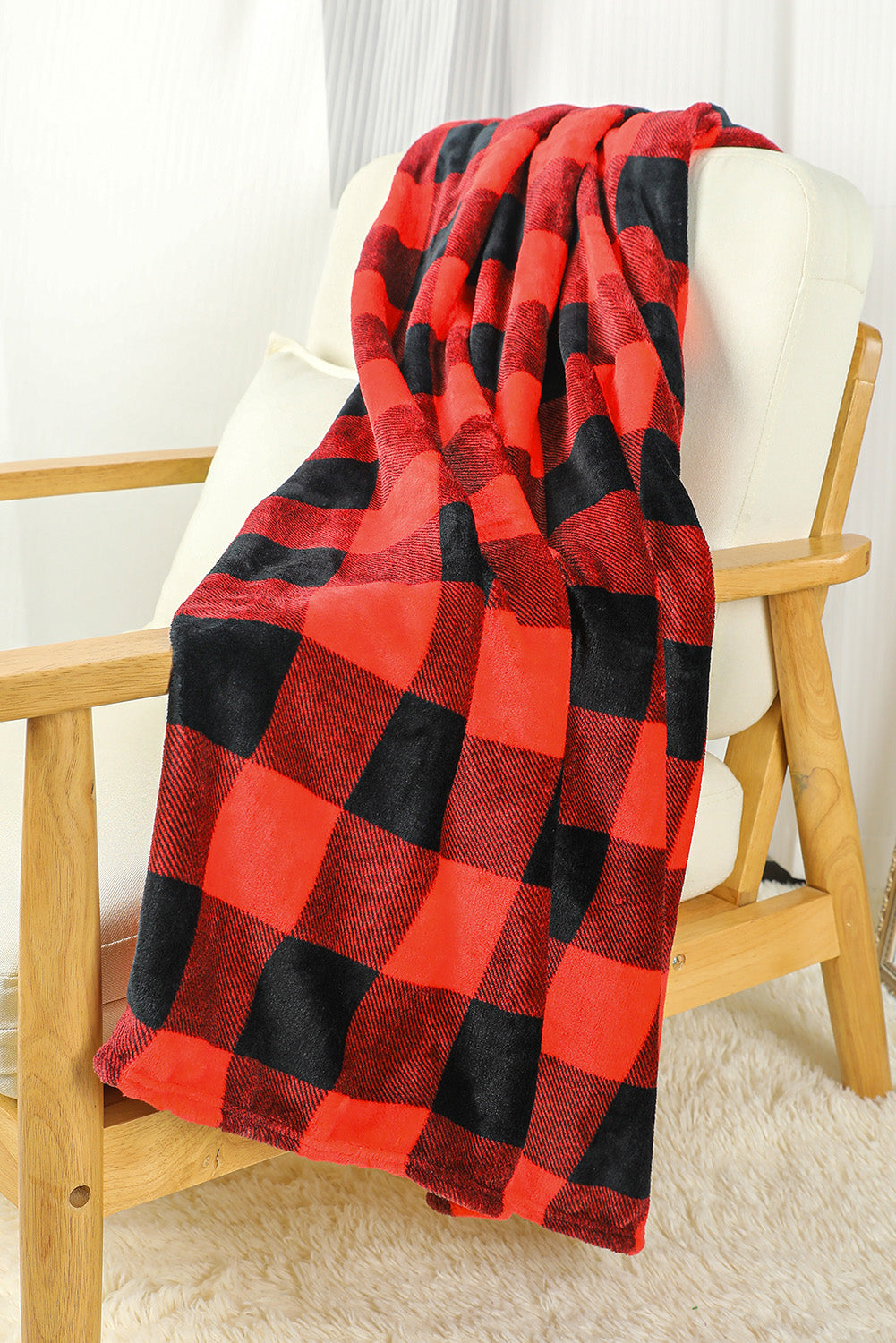 Red Plaid Fleece Blanket 130*150cm Other Accessories JT's Designer Fashion