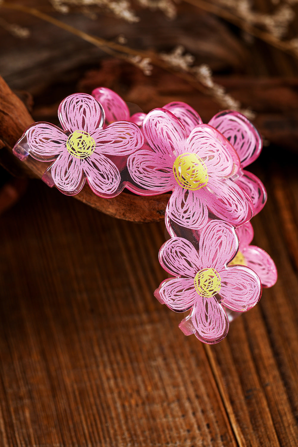 Pink Sweet Flower Claw Hairpin Headwear JT's Designer Fashion