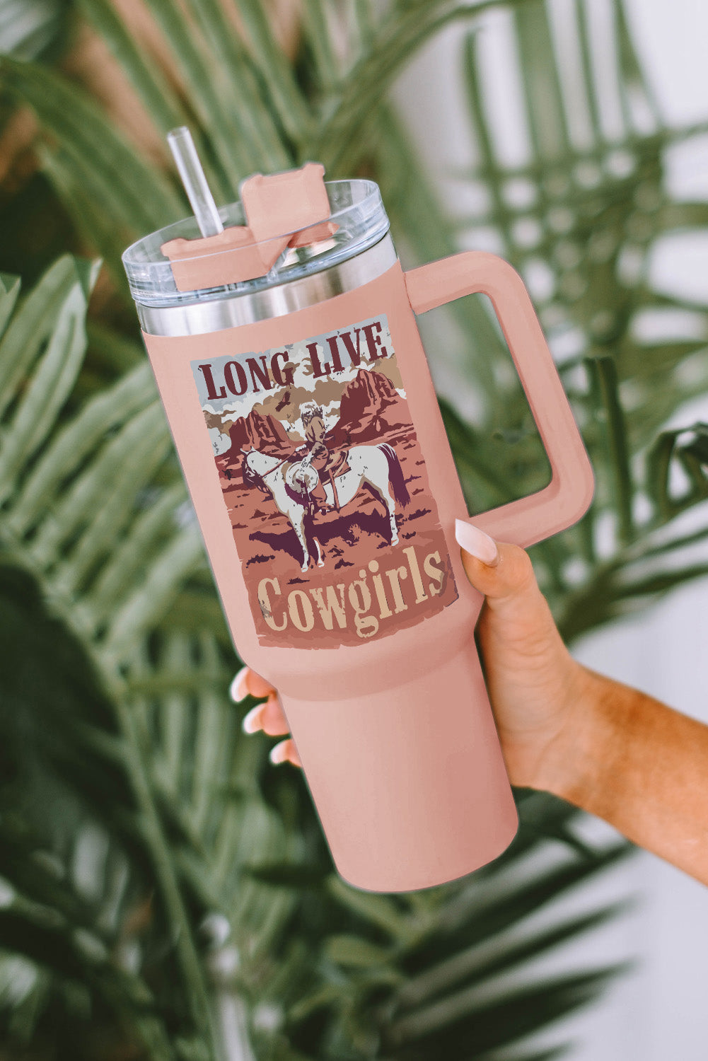 Pink Western Cowgirls Graphic 304 Stainless Double Insulated Cup 40oz Tumblers JT's Designer Fashion