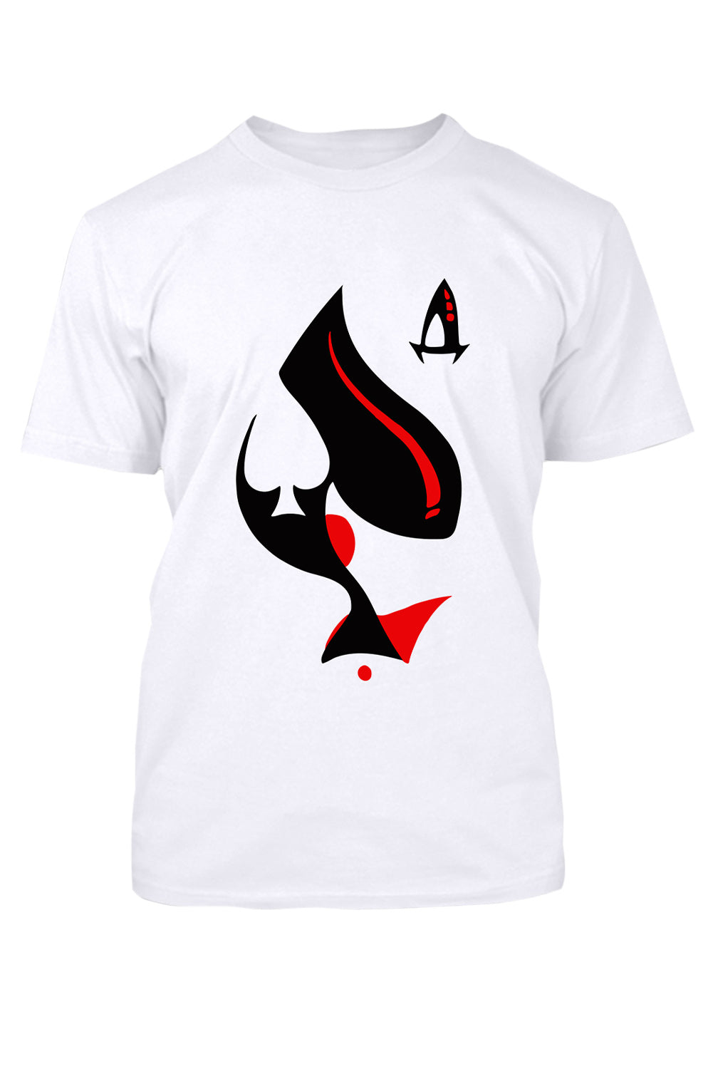 White Poker Card A Graphic Print O-neck Men's T Shirt Men's Tops JT's Designer Fashion