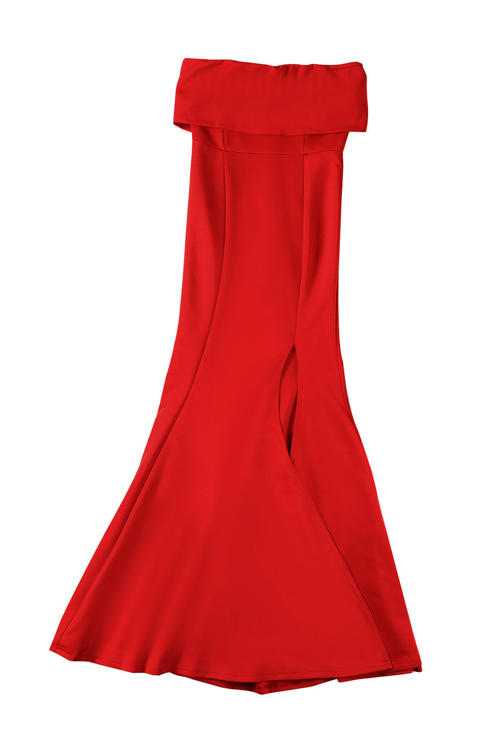 Red Off The Shoulder One Sleeve Slit Maxi Prom Dress Evening Dresses JT's Designer Fashion