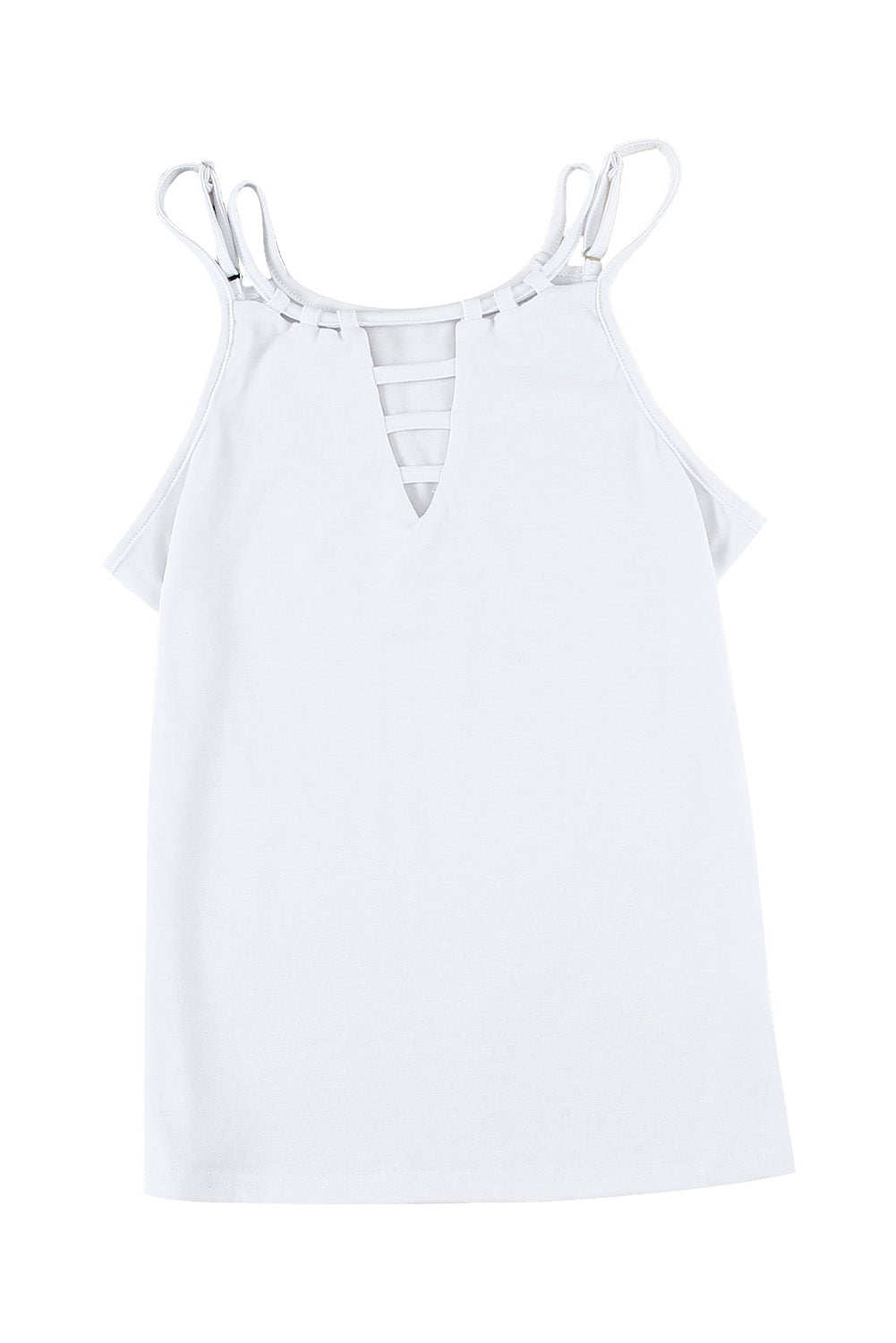 White Ladder Hollow-out Tank Top Tank Tops JT's Designer Fashion