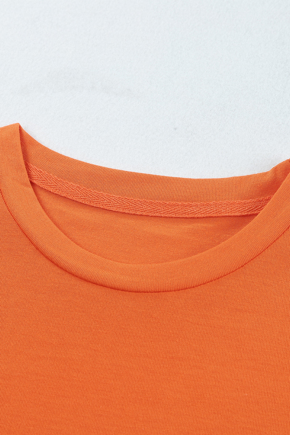 Orange Solid Color Crew Neck Tee Tops & Tees JT's Designer Fashion