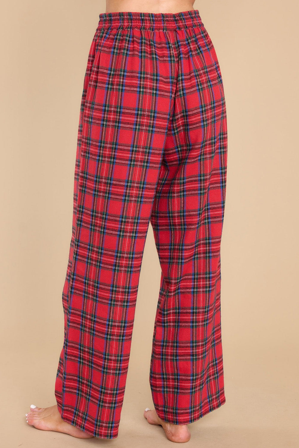 Red Tartan Plaid Pajama Pants Set Loungewear JT's Designer Fashion