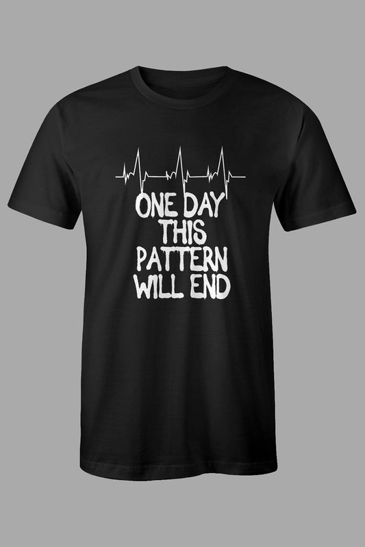 Black ONE DAY THIS PATTERN WILL END Men's Graphic Tee Black 62%Polyester+32%Cotton+6%Elastane Men's Tops JT's Designer Fashion