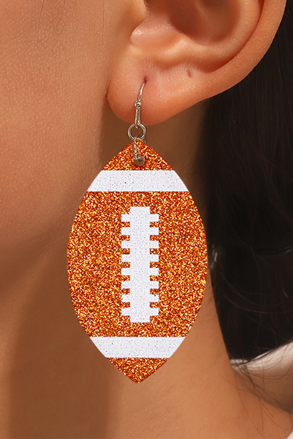 Grapefruit Orange Sequin Rugby Drop Earrings Jewelry JT's Designer Fashion