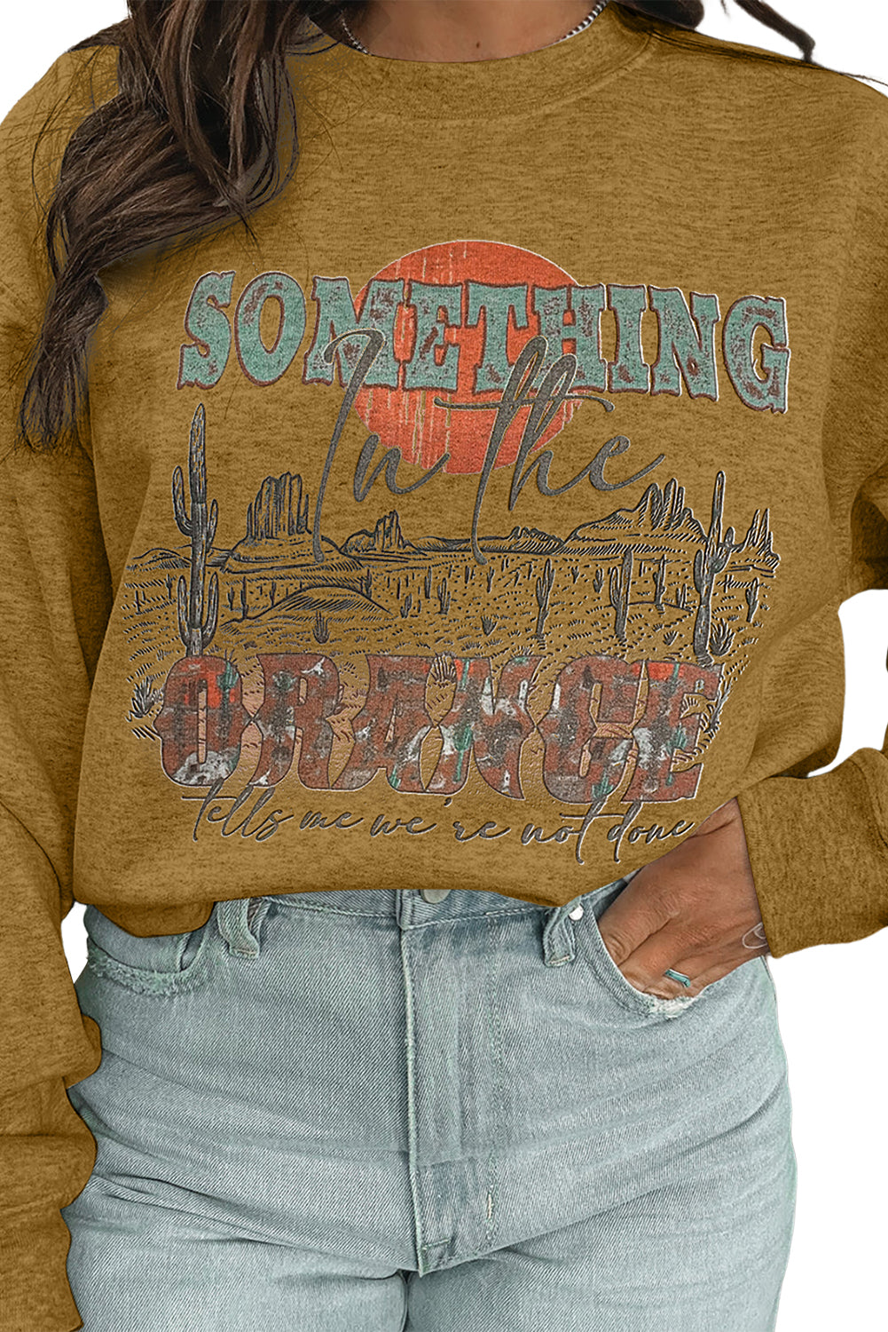 Ginger SOMETHING ORANGE Graphic Relaxed Sweatshirt Pre Order Sweatshirts & Hoodies JT's Designer Fashion