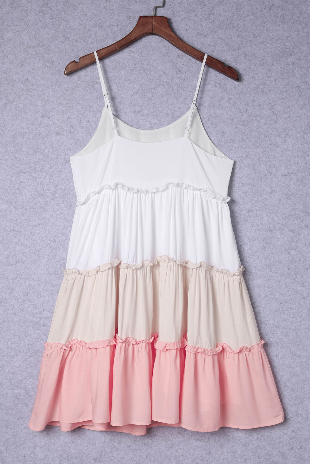 Multicolor Frill Tiered Colorblock A-line Sundress Mini Dresses JT's Designer Fashion