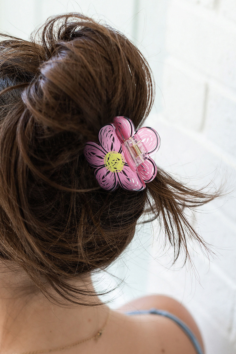 Pink Flower Shape Claw Hairpin Headwear JT's Designer Fashion