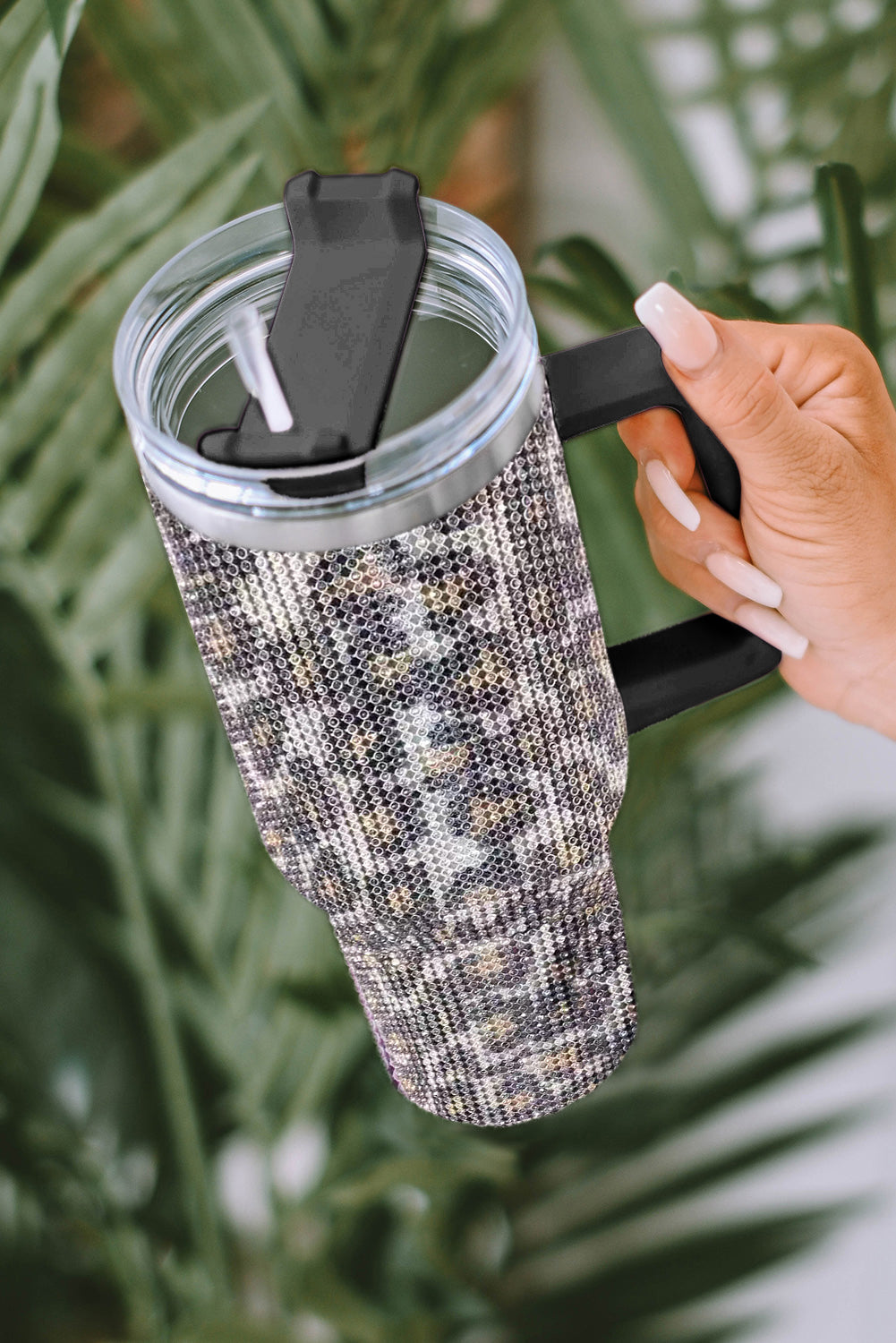 Leopard Sparkle Rhinestone Stainless Steel Insulated Cup Tumblers JT's Designer Fashion