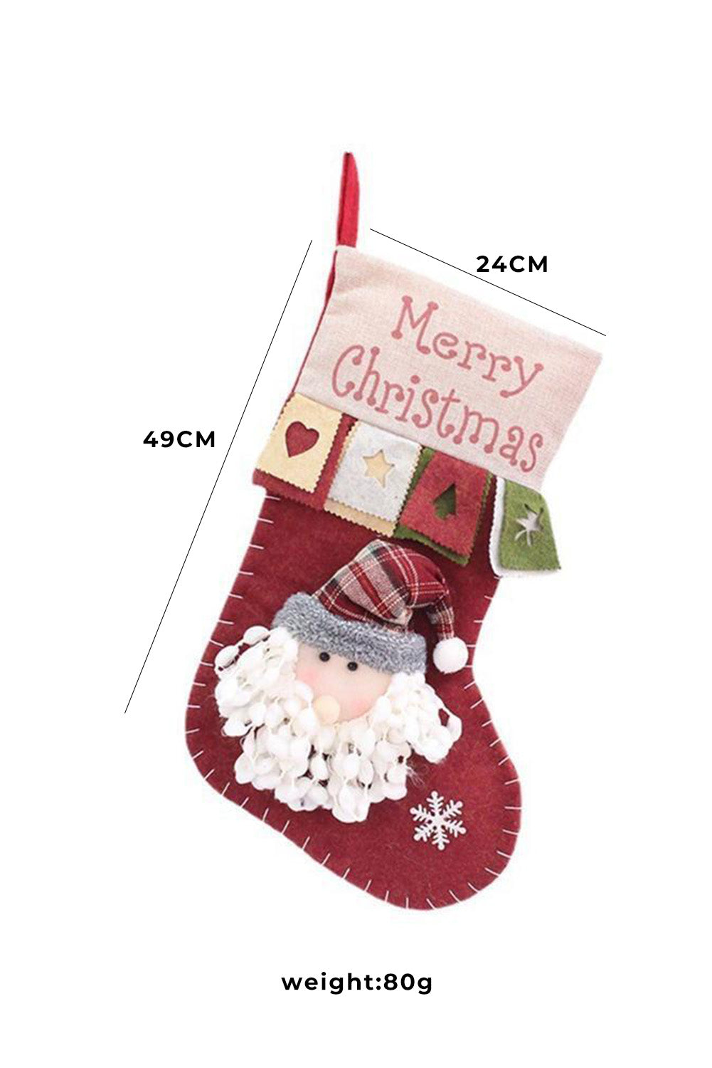 Red Dahlia Christmas Santa Claus Color Block Sock Home Decoration Other Accessories JT's Designer Fashion