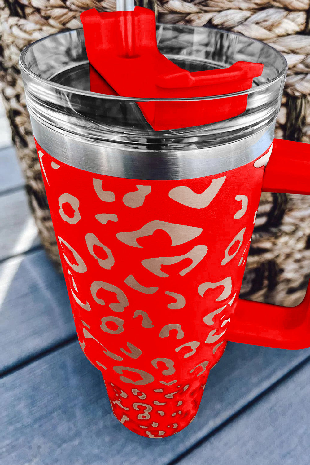 Red Leopard Spotted 304 Stainless Double Insulated Cup 40oz Tumblers JT's Designer Fashion