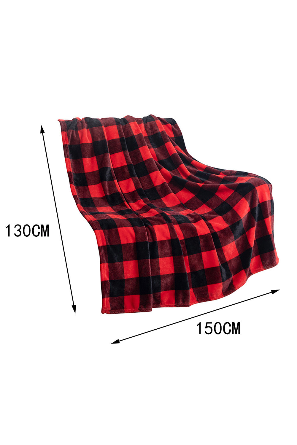 Red Plaid Fleece Blanket 130*150cm Other Accessories JT's Designer Fashion