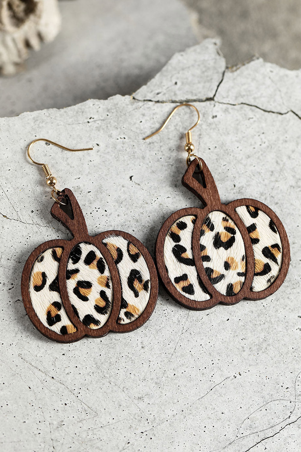 Multicolour Animal Print Pumpkin Shape Drop Earrings Jewelry JT's Designer Fashion