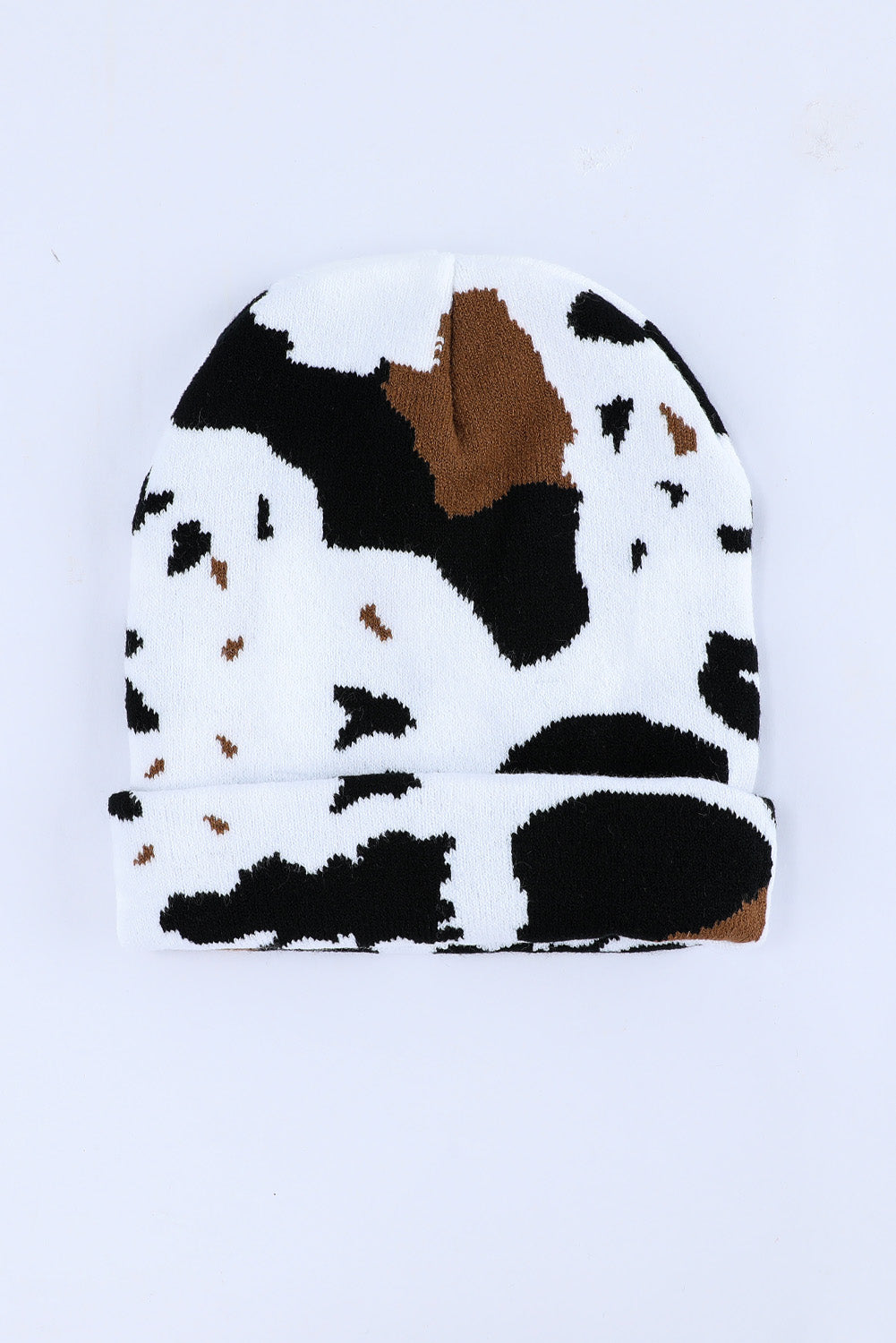 Black Cow Spots Printed Warm Beanie Hat Hats & Caps JT's Designer Fashion