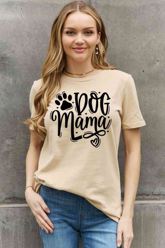 Simply Love Simply Love Full Size DOG MAMA Graphic Cotton T-Shirt Taupe Graphic Tees JT's Designer Fashion