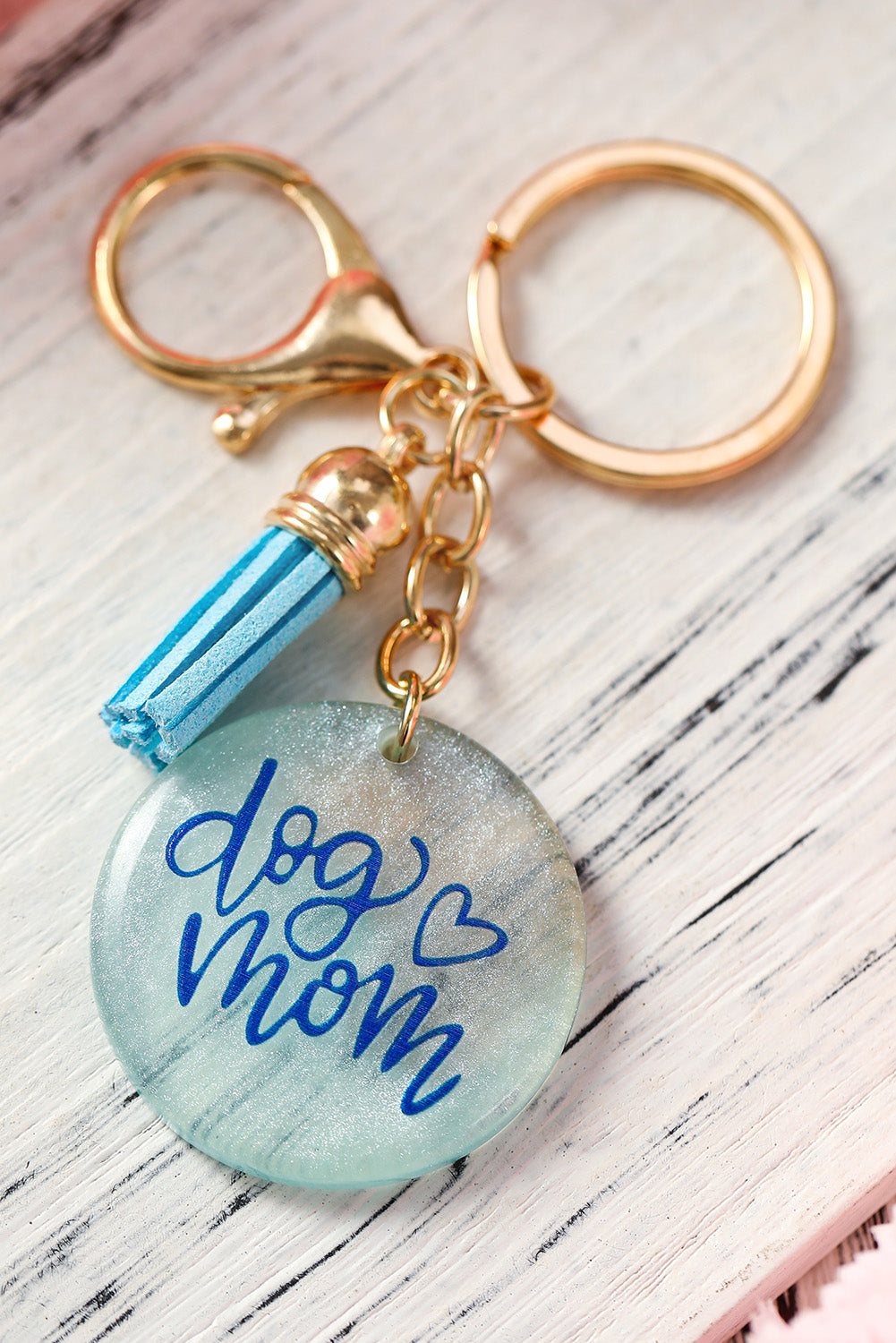 Sky Blue Mom Crystal Charm Tassel Keychain Other Accessories JT's Designer Fashion