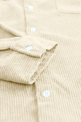 Apricot Men Corduroy Flap Pocket Button Front Shirt Men's Tops JT's Designer Fashion