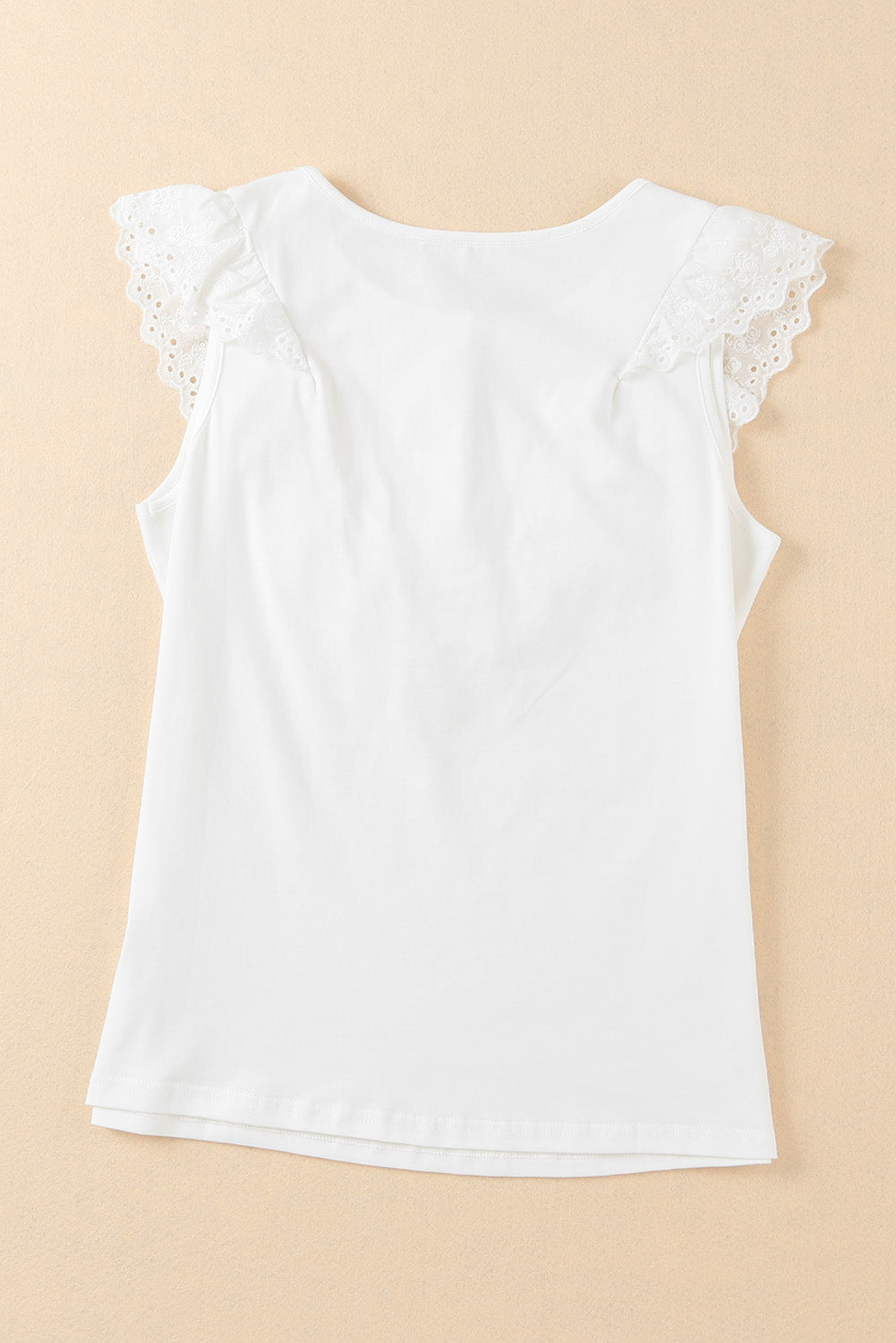 White Buttons Ruffled Tank Top Tank Tops JT's Designer Fashion