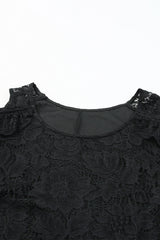 Black Cold Shoulder Lace Plus Size Dress Plus Size Dresses JT's Designer Fashion