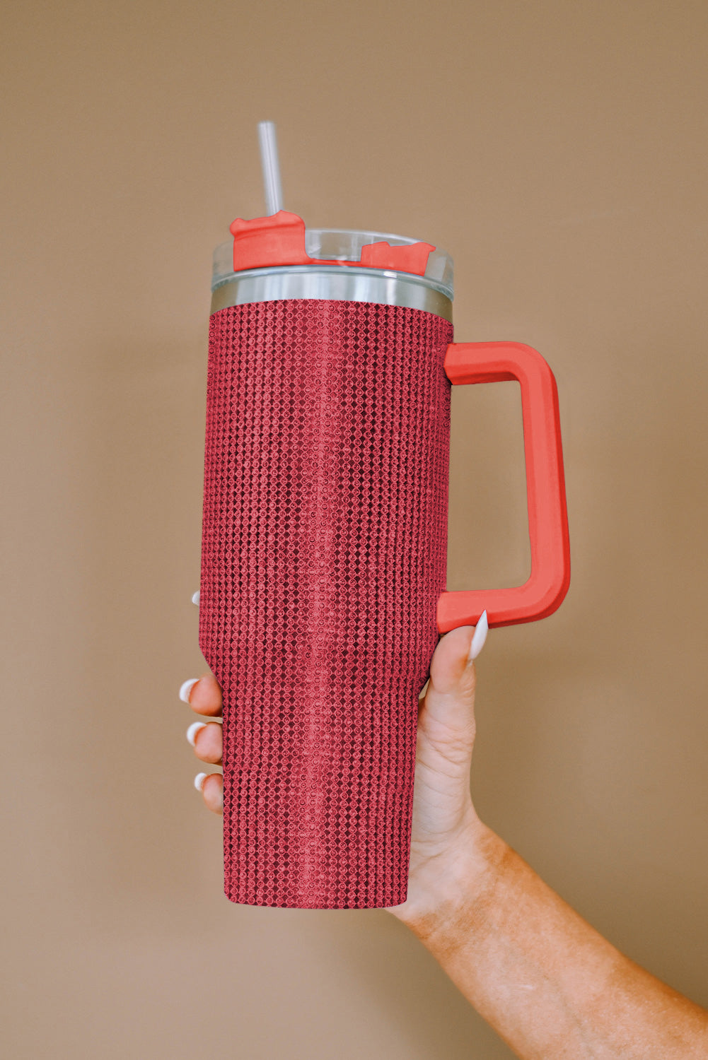 Red Sparkle Rhinestone Stainless Steel Insulated Cup Tumblers JT's Designer Fashion