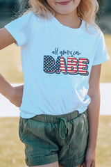 White Family Matching American Flag Babe Printed Kid's Graphic Tee Family T-shirts JT's Designer Fashion
