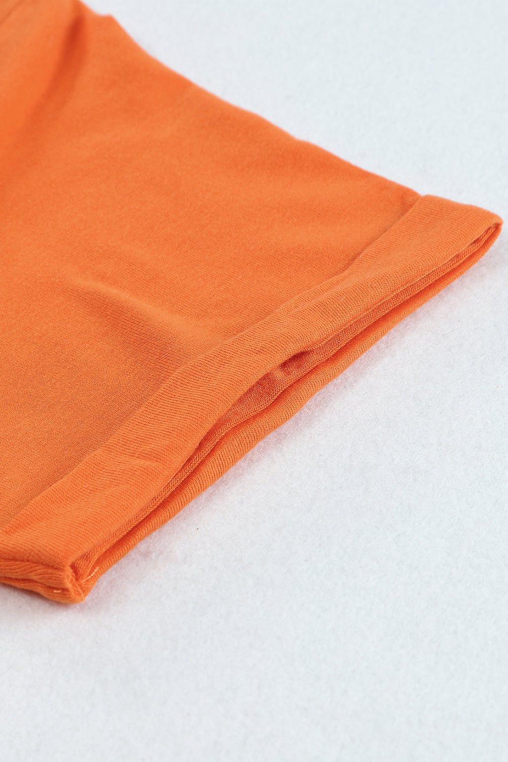 Orange Solid Color Crew Neck Tee Tops & Tees JT's Designer Fashion