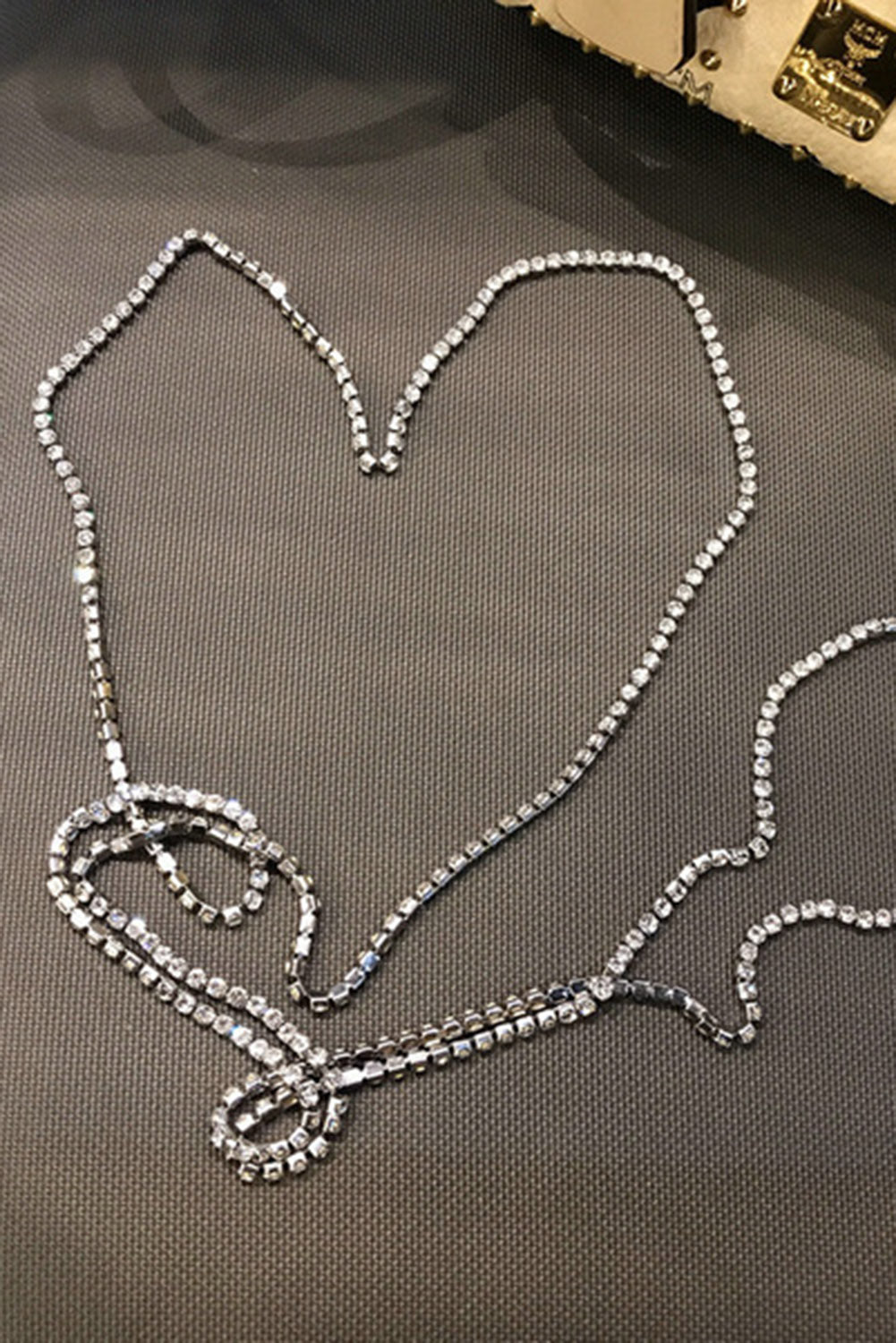 Silver Rhinestone Long Necklace Jewelry JT's Designer Fashion