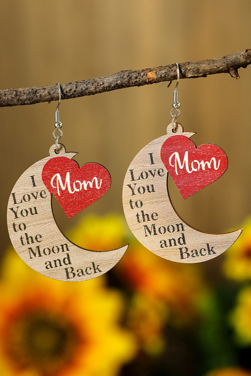 I Lover You to the Moon and Back Mother's Day Gift Earrings Jewelry JT's Designer Fashion