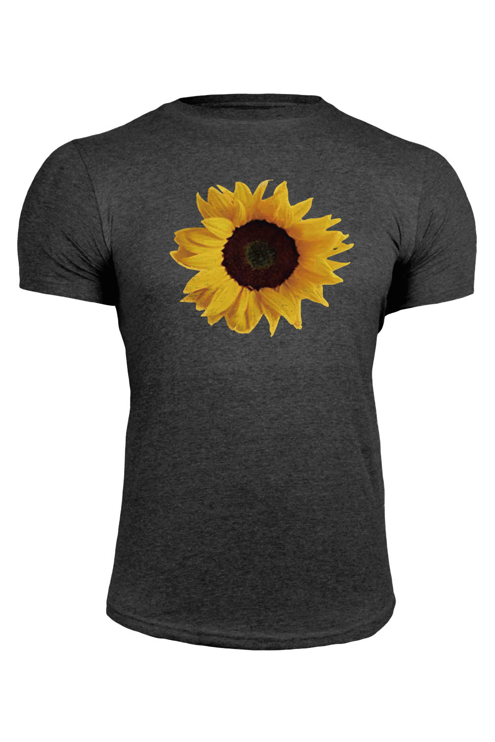 Gray Sunflower Graphic Print Muscle Fit Men's T Shirt Men's Tops JT's Designer Fashion