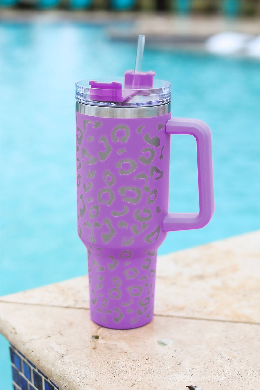 Purple Leopard Spotted 304 Stainless Double Insulated Cup 40oz Tumblers JT's Designer Fashion