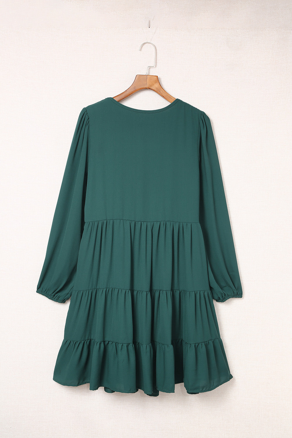 Green Plus Size Puff Sleeve Smocked Tiered Dress Plus Size Dresses JT's Designer Fashion