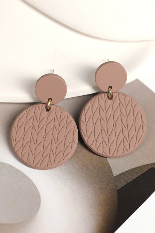 Brown Clay Textured Acrylic Earrings Jewelry JT's Designer Fashion