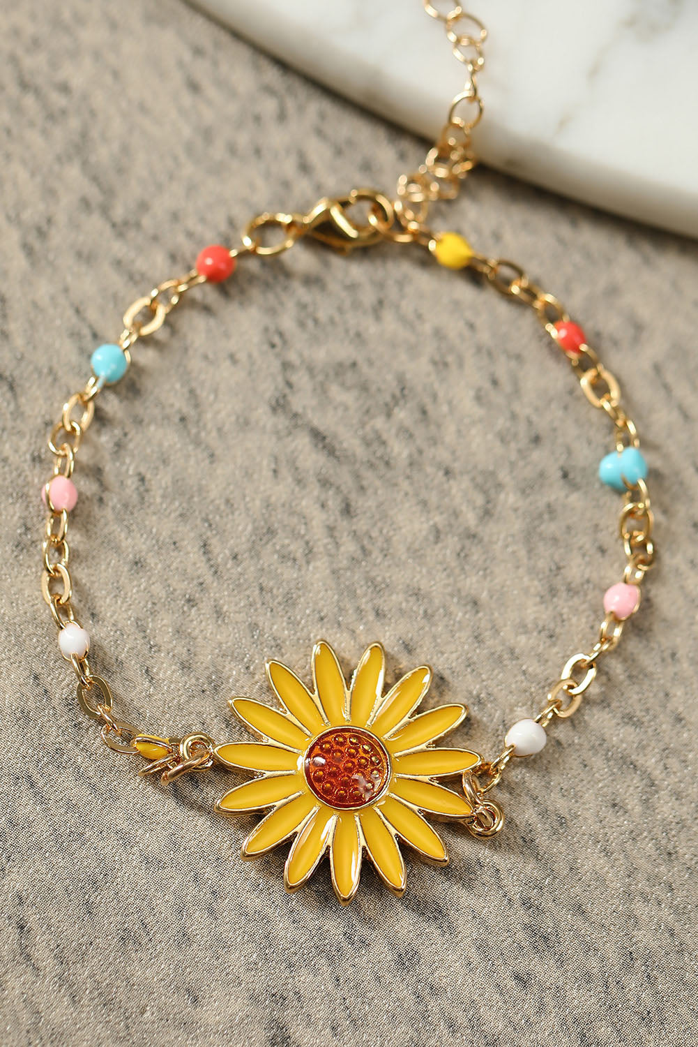 Gold Sunflower Alloy Adjustable Chain Bracelet Jewelry JT's Designer Fashion