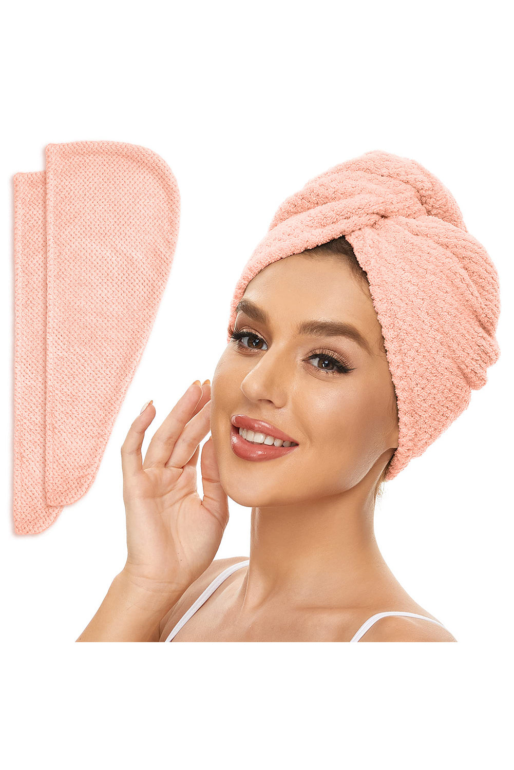 Pink Super-Absorbent Quick Drying Microfiber Hair Towel Other Accessories JT's Designer Fashion