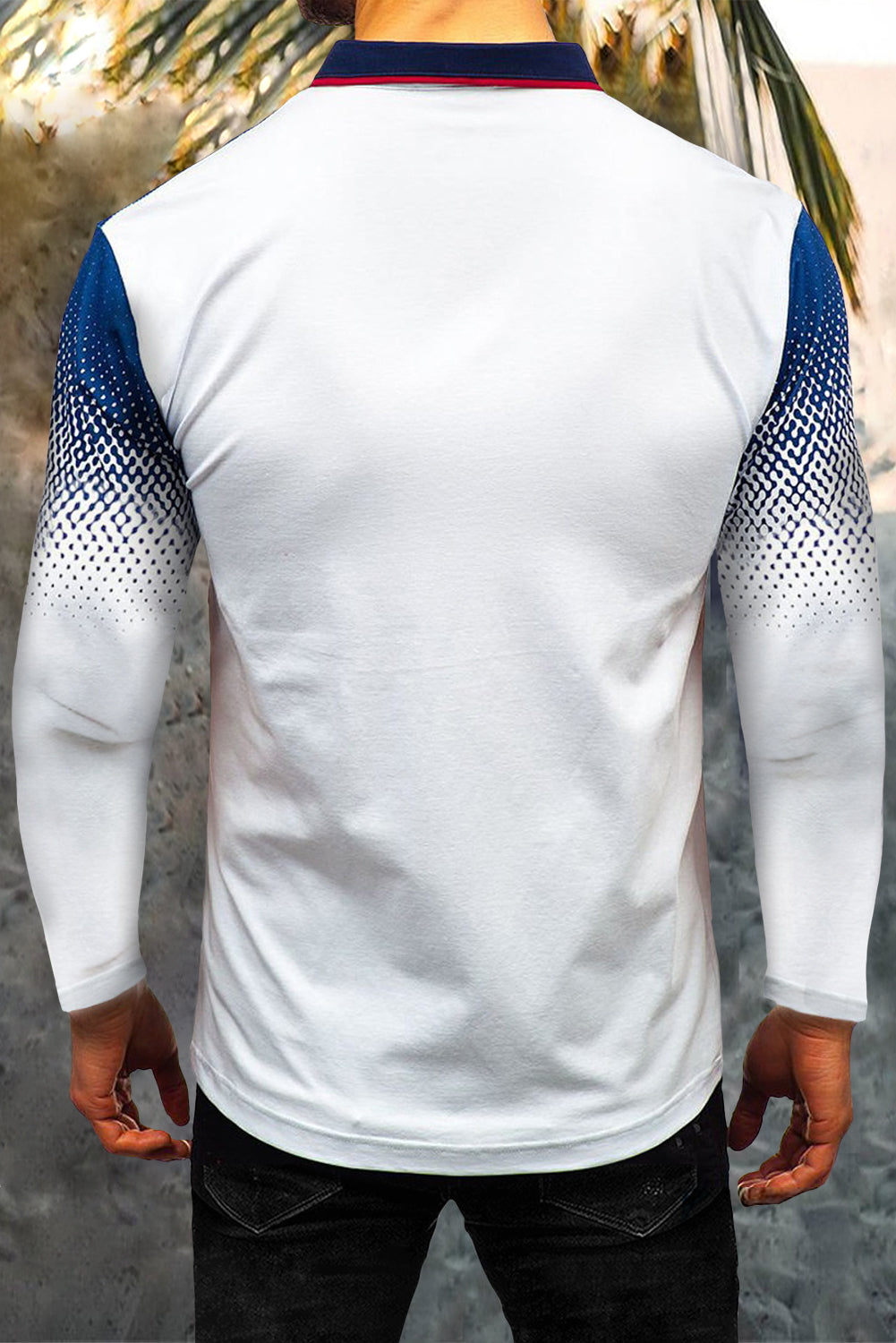 White Gradient Men's Polo Shirt Men's Tops JT's Designer Fashion