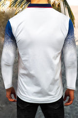 White Gradient Men's Polo Shirt Men's Tops JT's Designer Fashion