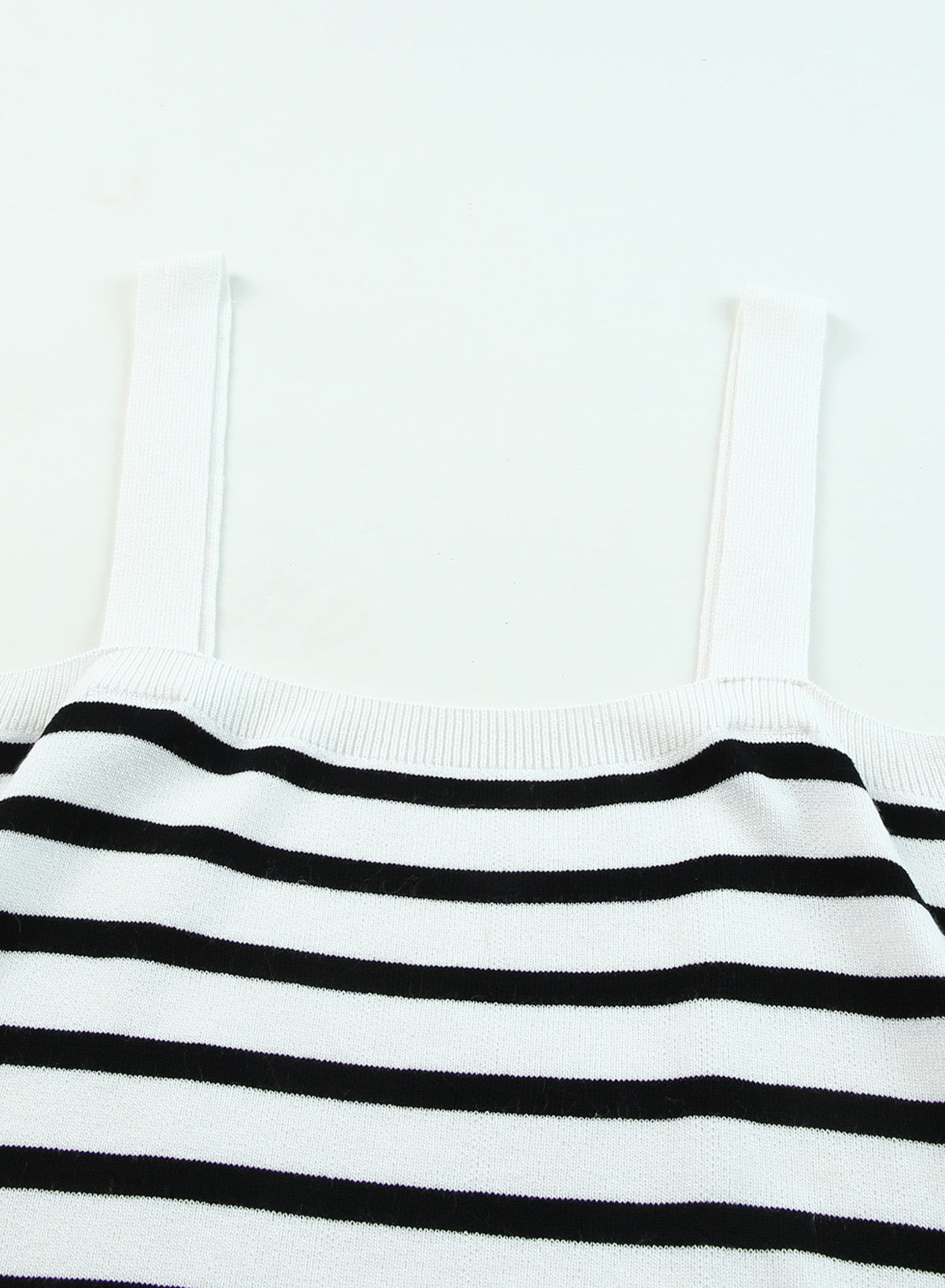 White Striped Tube Spaghetti Strap Knitted Tank Top Tank Tops JT's Designer Fashion