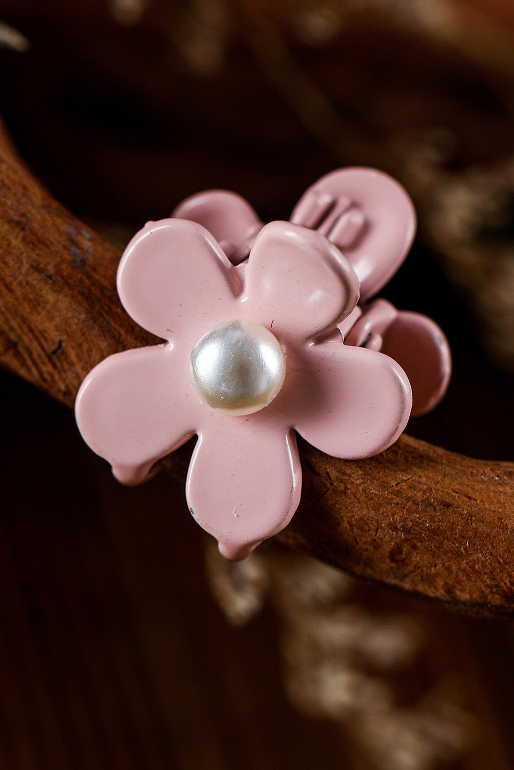 Light Pink Pearl Flower Hair Clip Headwear JT's Designer Fashion