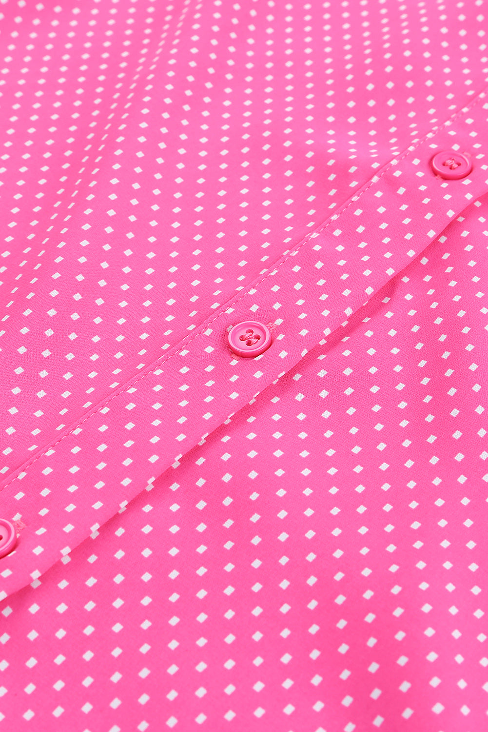 Barbie Style Pink 3/4 Sleeves Dotted Print Loose Shirt Blouses & Shirts JT's Designer Fashion